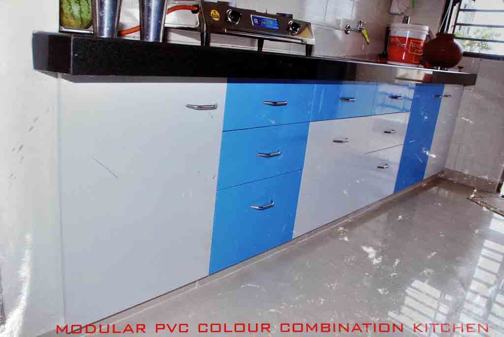 Modular Color Combination PVC Kitchen