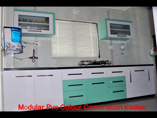 Modular Color Combination PVC Kitchen