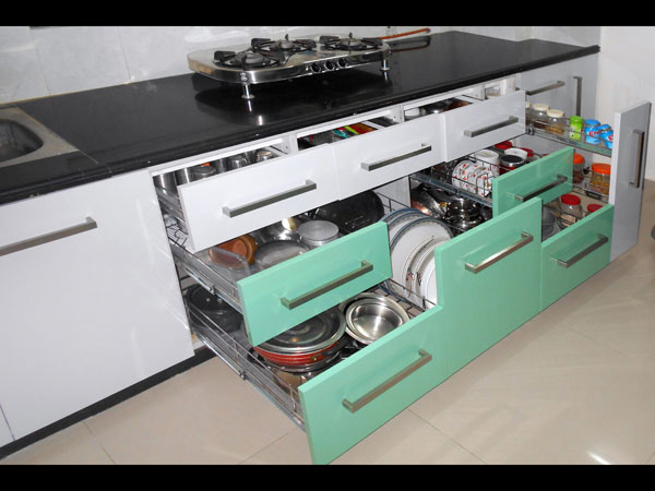 Modular Color Combination PVC Kitchen