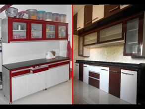 Modular Color Combination PVC Kitchen