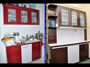 Modular Color Combination PVC Kitchen