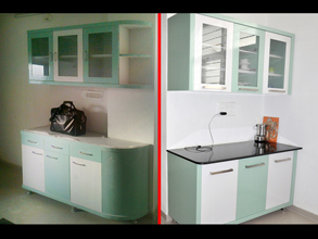 Modular Color Combination PVC Kitchen