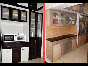 Modular Color Combination PVC Kitchen