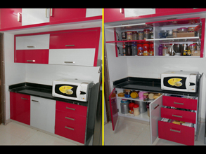 Modular Color Combination PVC Kitchen