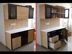 Modular Color Combination PVC Kitchen